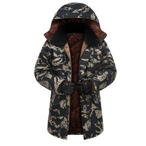 유광패딩 에나멜패딩 점퍼 잠바 남성 코트 위장 부드러운 지퍼 긴 소매 후드 방한 플러스 사이즈 플러시 라이닝 보호 자켓 작업복