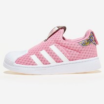 아디다스 슈퍼스타 360 칠드런 베이비핑크 화이트 퍼플앤캐릭터 키즈 스니커즈 여아 ADIDAS 동물 캐릭터 운동화 편안한 데일리 신발