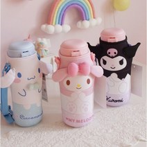 산리오 캐릭터 물병 파우치 시나모롤 쿠로미 폼폼푸린 헬로키티 텀블러 커버 가방 물맺힘 방지 파우치, 시나모롤 컵 홀더