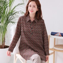 엄마옷 백합사 주름워싱 레이스 블라우스 셔츠 D818173