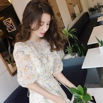 2022 복고풍 꽃 쉬폰 스커트 여성 여름 새로운 요정 슈퍼 요정 숲 매우 요정 프랑스 틈새 드레스