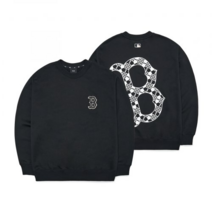 MLB 엠엘비 체커보드 빅로고 오버핏 맨투맨 보스턴레드삭스 3AMTO0226 블랙