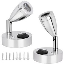 LED 스포트 독서등 침대 옆 벽 램프 조명 캠퍼밴 모터홈 캐러밴 보트 인테리어 180 ° 회전 12V, 2pcs