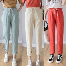 라쿤걸 높은허리 파스텔6칼라 면린넨 캐주얼팬츠 CW804