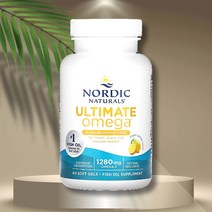 JHC[미국직구/구매대행] 노르딕내추럴스 얼티메이트 오메가3 피쉬 젤 1280mg EPA DHA 레몬맛 60소프트젤 1병, 2개, 60정