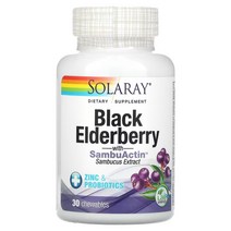 Sambucol Black Elderberry 삼부콜 블랙 엘더베리 50mg 30정 츄어블 비타민 C 함유, 1개, 기본