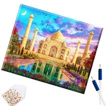 SHEXIU 3D 원형 보석십자수 캔버스액자 DIY 키트 50 x 40 cm, SX149  아름다운 건축x1세트