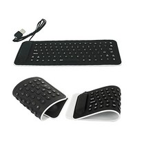 접이식 키보드 무선 실리콘 USB 키보드 노트북 미니 접이식 유연한, 한개옵션2, 01 Black, 한개옵션1