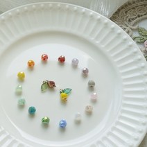 [6개] 샤론델 악세사리 부자재 _ 6mm 관통형 과일알맹이 크리스탈 비즈 15종 / 비즈 반지 팔찌 마스크 목걸이 만들기 diy 재료