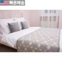 [Saol 정품] SAOL 침대 스카프 니트 부드러운 소파 덮개 러너 커버 울 혼방 장식 담요 (그레이 퀸 - 203.2cm x 81.3cm) 562936