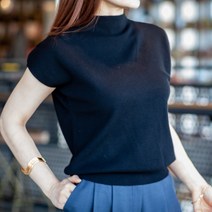 캡소매 봄 여름 반폴라 니트