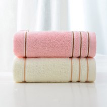 타월 세트 순면 세안 샤워 가정용 성인 남녀 파파 전면 부드러운 흡수성 털 안 빠짐, 레드 베이지 [2 개]
