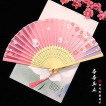 일본부채 클래식 고전 동양자수 한국무용 부채 무용 일본 부채질 중국풍 복고, 단일옵션, 53정정옥립