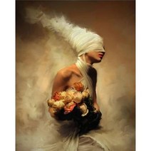 votgl 현대 풍경 그림 큰 거실 유화 유화 코트 그림 프레임 40*50cm액자 24색세트 드로잉 세트, 2974팝 아트 초상화