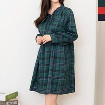 여자 체크무늬미니원피스 넥라인 프릴 데이트룩 패션