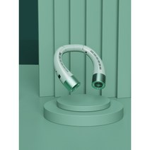 넥밴드선풍기 초경량 저소음 어깨 선풍기 넥풍기 휴대용, 넥 선풍기 녹색 접이식 디지털 디스플레