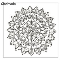 압인기 인두 도장 실링왁스 스템프 Chzimade 만다라 패턴 폴리머 클레이 텍스처 실리콘 스탬프 시트 미술 공예 용품 키트 DIY 엠보싱 도자기 도구 10x10cm, 7.7