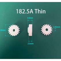 기어랙182.5A 0.5M 얇은 기어 18 개 톱니 OD = 10mm 두께 구멍 T 피니언 모터 부품 액세서리, 01 18 teeth_01 2.45mm