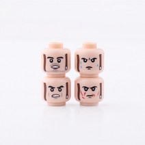 중국레고 MOC 도시 액세서리 빌딩 블록 부상 SWAT Minifigs 얼굴 머리 군인 피규어 부품 완구, 04 G