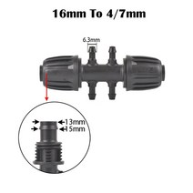 나사 가공기 파이프 호스 압착기 배관 16mm 1/2 ''PE 파이프 커넥터 스플리터 티 커플링 나사산 잠, 01 A_02 3Pcs