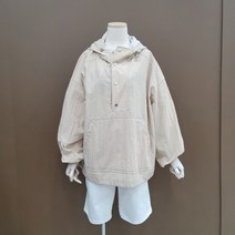 시에로 후드안감 배색 루즈핏 아노락 점퍼-SI3JPF253BE