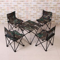 [여로] 이지캠프 밀리터리 캠핑테이블 의자 세트(4인용) 카라반 차박 파티 폴딩 야외 펜션 캠핑카 텐트 초경량