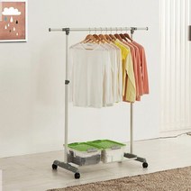 스마트홈 UPGRADE 이동식행거 1단 C 옷정리 스탠드 이동형 원룸, 1, 단품