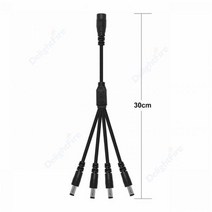 전원분배기 호환 5.5mm 2.1mm DC 전원 분배기 케이블 1 ~ 2/3/4/5/6/8 웨이 5V 12V 24V 어댑터 LED 스트립, 05 1 to 4 way black_01 1pcs