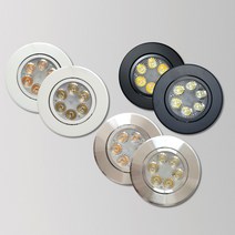 LED 3인치 다운라이트 매입등 회전매입등 MR16 할로겐 각도조절 KC인증 5W, 샤틴&크롬, 주광색(하얀빛)