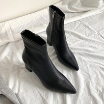 고도리슈즈 편안한 여자 여성 스틸레토 앵클부츠 7cm 인조가죽 삭스 스판 부츠