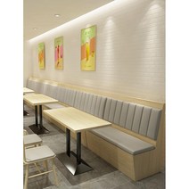 붙박이의자 치킨 호프집 주점 카페 칸막이 벽 쿠션의자, 공식 표준, 원목색 사각형 테이블, 1개