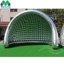 대형 에어 차박 텐트 개인 무대 천막 풍선 돔 이글루 텐트 연속 송풍기와 옥스포드 하프 루나 디스코 쇼 하, 02 Silvery_04 8m26ftDia