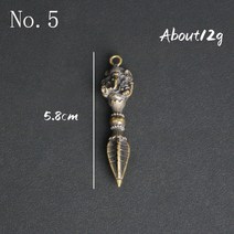 부처 부처님 황동 Vajrakila 머리 Vajra 유 봉 장식품 빈티지 열쇠 고리 펜 던 트 악기 럭키 홈 장식 악을 피하십시오126832, brass pestle 5