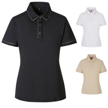 [골프공장] 여성골프웨어 메탈사 라인 포인트 골프티셔츠 스판쫀쫀 필드룩 골프티