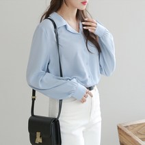 마이너스2인치 여성 7컬러 소매셔링 베이직 셔츠 블라우스