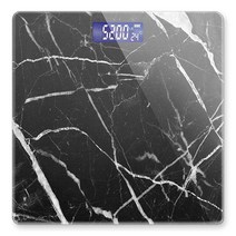 체중계 디지털 욕실 체중계 181.4kg(400파운드) 맞춤형 디지털 저울 백라이트 디스플레이 읽기 쉬움(배터리 미포함) - 만다라 패턴, Black Marble