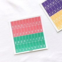 기타 바보사랑[미야문구샵]체크 패턴 숫자 칼선스티커, 01분홍민트