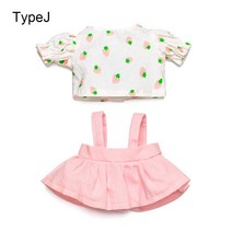 솜인형옷 무속성 솜인형 핫 20cm 인형 의류 서스펜더 스커트 세트 드레스 티셔츠 정장 Dressup 액세서리