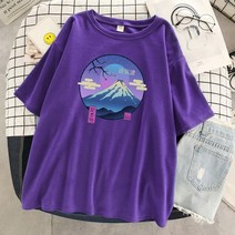여성고급티셔츠 Vaporwave마운트 후지 메모리얼 일본 스타일 티셔츠 여성 핫세일 브랜드 탑 오넥 캐주얼 의류 뉴 여름 반팔 티셔츠