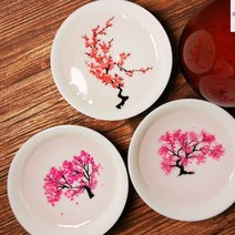 꽃피는 도자기 일본 벚꽃 사쿠라 색 술잔 3종 SET, 냉온 이중전환 매화풍18도 이하 50도 이상