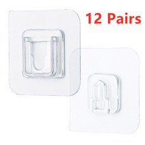 강력한 양면 접착 투명 벽걸이 후크 주방 욕실 걸이, 6cmX6cm