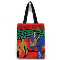 니트주름가방 뜨개 니트 에코 숄더 가방 주름 데일리 호보 백 ins 추상 미술 마티스