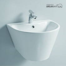 CL-382/대림바스/평면붙임세면기/반다리세면기/일체형세면기/욕실세면대, 수동, I자트랩 (바닥배수), 추가안함