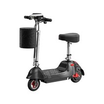 세발전기자전거 3륜 마실 성인용 소형 오토바이, 블랙 24V 60-70km 주행가능