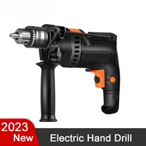 220v 전기 핸드 드릴 가변 속도 충격 전기 스크루 드라이버 다기능 속도 조절 전기 드릴 도구, 검은색, 유럽 ​​연합