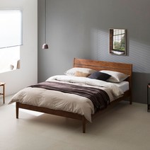 [1만원 즉시할인]장인가구 에클라 고무나무 원목 침대프레임 Q, 아이보리