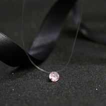새로운 성격 패션 광장 모조 진주 크리스탈 지르콘 지르콘 목걸이 보이지 않는 투명한 낚싯줄 목걸이 여성