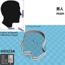 네가지 사양 만화 캐릭터 모델링 남성 머리 초상화 플라스틱 금형 케이크 퐁당 도구 쿠키 스시 및 과일