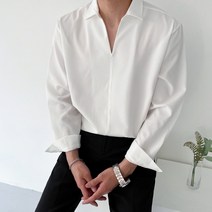 남성용 반오픈 차이나 카라 헨리넥 셔츠 남방