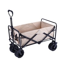 캠핑카 캠핑트레일러 다용도 폴딩 웨건 캠핑 카트 대용량 150L, 7인치 와이드 타이어, 캠핑 트레일러  베이지, 7인치 좁다 바퀴 카키브라운